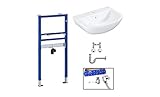 Geberit Vorwandelement mit Keramik-Armaturen-Set, Grohe Waschtisch 65er (646 × 468 mm)