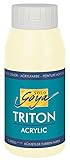 Kreul 17034 - Solo Goya Triton Acrylfarbe elfenbein, 750 ml Flasche, schnell und matt trocknend, Farbe auf Wasserbasis, in Studioqualität, vielseitig einsetzbar, gut deckend und ergiebig
