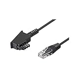 Goobay 51233 Routerkabel, Anschlusskabel für DSL / ADSL / VDSL, TAE-F Stecker auf RJ45 Stecker (8P2C), schwarz, 3m, 3 M