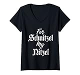 Damen Für Schnitzel my Nitzel Lustiges Schnitzel T-Shirt mit V