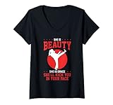 Damen Lustiges Karate Ist Eine Berufung Karateka Kampfsportart T-Shirt mit V