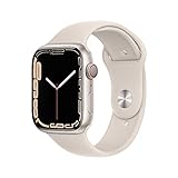 Apple Watch Series 7 (GPS + Cellular, 45mm) - Aluminiumgehäuse Sternenlicht, Sportarmband Sternenlicht - Reg