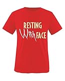 Comedy Shirts - Resting Witch face - Jungen T-Shirt - Rot/Beige-Weiss Gr. 110/116
