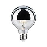 Paulmann 28673 LED Lampe Filament G95 7W Leuchtmittel Kopfspiegel Silber 2700K Warmweiß dimmbar E27