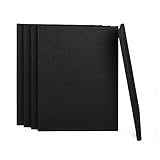 ewtshop® Schwarze Leinwände mit Keilrahmen, 100% Baumwolle, 5 Stück, 30x40 cm, Canvas, Kunstleinwand, Leinwand Tafel, weiß