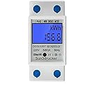 LCD Digitale Stromzähler Wechselstromzähler Hutschiene KWh Zähler 5(80) A 1-phasiger 2-poliger 2P-DIN-Schienen-S