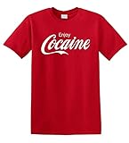 Revolutionary Tees Enjoy Cocaine Coke Coca Cola Drugs Pablo Escobar Cartel Heavy Cotton T-Shirt, rot, L