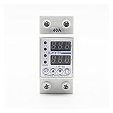 Yinyimei Leistungsschalter Über dem Spannungsrelais 6 3A 220V 230V. Hutschiene einstellbare Digitale Digitale Dual-Show-Überspannungsgrenze über den aktuellen Schutz (Poles Number : 63a Adjustable)