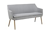 AC Design Furniture Trine Bank, H: 86 x B: 159 x T: 56 cm, Hellgrau, Stoff, 1 Stk