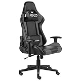 Gaming-Stuhl Drehbar Grau PVC Ergonomischer Bürostuhl Gaming-Rennstuhl, Computer-Stuhl, verstellbare Kopfstütze mit hoher Rück