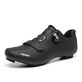 PAMRAY MTB Rennradschuh Herren Fahrradschuhe Damen Radsportschuhe Mountainbike Schuhe with SPD/SPD-SL Schwarz 44