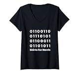 Damen Binärcode: Fck | Programmierer | Informatiker | Für ITler T-Shirt mit V