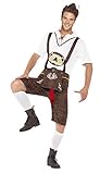 Smiffys Herren Bratwurst Kostüm, Lederhose, Hemd und Hut, Größe: L, 43399