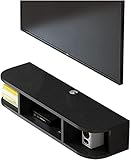 TV-Schrank, schwimmende TV-Einheit für Wohnzimmer, Regal, Holz-TV-Schrank, Konsole, Medien-Entertainment-Center, geeignet für Zuhause/Hotel (Farbe: B, Größe: 120 cm)