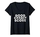 Damen Guter Kredit Punktzahl Vintage Finanzen Geschenk T-Shirt mit V