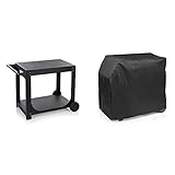 FireFriend BQ-6325 Rollwagen 81.5 x 44 x 10.5 cm, Schwarz & BQ-6304 Hülle – Besonders praktisch – Zum Schutz Ihrer Gas-Grillp