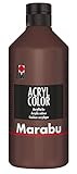 Marabu 12010075040 - Acryl Color mittelbraun 500 ml, cremige Acrylfarbe auf Wasserbasis, schnell trocknend, lichtecht, wasserfest, zum Auftragen mit Pinsel und Schwamm auf Leinwand, Papier und H