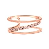 HQYYDS Ringe 18k Rose Gold 0.15 Karat Runde Moissanite Ring Damen Exquisite Ringgeschenk Moissanit Exquisite Ring Moissanite Ring (Gem Color : 9k Rose Gold, Ring Size : 37 EU)