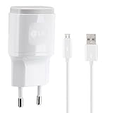 Genuine LG Weiß 1.8 Amp ( 1800 mAh ) 2 Pin EU Lader + Mikro USB Kabel geeignet für LG G4, LG G4c, LG G4 Eingabestift, LG G2, LG G3, LG G3s, LG G2 Mini, LG Nexus 5, LG Nexus 4 & LG G Flex in Bulk Packaging