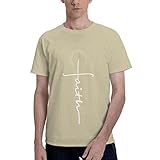 Faith Cross Shirts für Herren Classic Letter Printed T-Shirt Short Sleeve Crewneck Clothing für Outdoor S