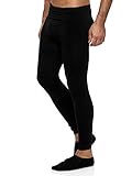 L.gonline Herren Ski- und Thermounterhose - warme Winter Unterwäsche lang Innenfleece (M-L, Schwarz)