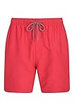 Mountain Warehouse Aruba Badeshorts für Herren, Schnelltrocknende Badehose, leichte Boardshorts Strandshorts mit verstellbarem Kordelzug, Netzeinsatz - Für Urlaub & Pool Rot XXS