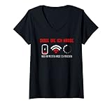 Damen Dinge Die Ich Hasse Ladesymbol Wlan Signal Akku Leer T-Shirt mit V