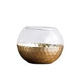 MERIGLARE Nordic Decor Klarglasvase Trockenblume Gold Stilvoller Schreibtisch Galvanik Hydroponik für Wohnkultur Party Geschenk Hochzeitsdeko Pflanzenhalter - Runde Kug