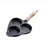 ECSWP Cast Iron Pan-Mini-Dreiloch Bratpfanne,Non-stick Schwarz M