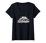 Damen Bergdoktor Alpen Berge Wandern Trekking Klettern Zugspitze T-Shirt mit V