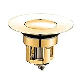 Pop Up Ablaufgarnitur Waschbecken, Push-Up Ablaufventil & Anti-Verstopfung Messing Anti Clogging Waschbeckenstöpsel mit Korbhaarfänger Universal Pop Up Ventil Waschbecken für 37-41mm Ablaufloch,G