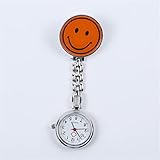 3 Stücke Krankenschwester Uhr, Niedliche Lächelnde Krankenschwester Watch Brosche, Krankenschwester FOB Watch Für Frauen, Quarz Krankenschwester Taschenuhr Für Arztgeschenke,Orang