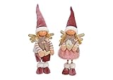 Bavaria Home Style Collection Weihnachtsdeko Engel Figuren | Weihnachtsfiguren stehend | Dekofiguren zu Weihnachten | Weihnachtswichtel Dekoration Pärchen 50