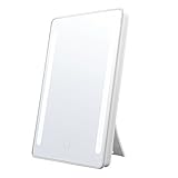 Jerrybox Schminkspiegel mit Beleuchtung Kosmetikspiegel mit Licht LED Make up Spiegel Faltbarer Standspiegel Tischspiegel, 180° Einstellbar, Perfektes Geschenk für F
