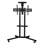 tv ständerMobiler TV-Wagen-Bodenständer ist geeignet für 32-65-Zoll-Monitorständer, mit stummen Universalrädern zum Bewegen, maximale Tragfähigkeit 60 kg
