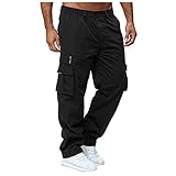 Sporthose Herren Lange Regular Fit Outdoorhose Klassisch Basic Campinghose Casual Mode Straight Hose Jogger Männer Modern Streetwear Weich Jogger Lange Sport Skihose Herbst und Winter L