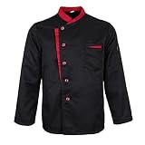 Harilla 2x Chef Uniform Arbeitskleidung Kochen Kellner Restaurant Langarm Shirt Jack