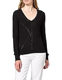 VERO MODA Damen VMNEWLEXSUN LS V-Neck Blouse GA NOOS Pullover, Black, L