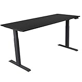 HORI® Schreibtisch PC Computertisch oder als Arbeitstisch mit elektrisch höhenverstellbarem Tischgestell I Maße: 150 x 70 cm | bis 120 kg I Schwarzes Tischgestell mit schw