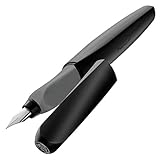 Pelikan Twist 946806 Fountain Pen in Folding Box, Universal for Right and Left Handers with M Nib, Black