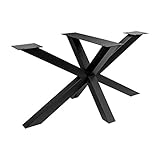 HOLZWERK24 Spider Tischgestell SPK 205 Kreuz X Design Tischgestell Stahl schwarz 1400