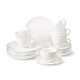 vivo by Villeroy und Boch Group - New Fresh Basic Kaffee-Set, 18 tlg., für bis zu 6 Personen, Premium Porzellan, spülmaschinen-, mikrowellengeeignet, weiß