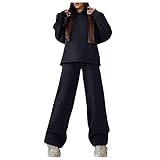 KGLHTYU Damen Trainingsanzug Jogginganzug Sport Freizeit Hoodie & Jogginghose Sweatshirts 2-teilige Outfits mit Kapuze für Frauen Freizeitanzug