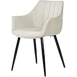 Koketto Home NOLA Stuhl, Polyester + Metall, Beige, Einheitsgröße, 2 Stück