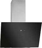 Bomann DU 7606 G kopffreie Vertikal-Dunstabzugshaube 60cm Breite aus Glas, Umluft- oder Abluft-Betrieb, Touch-Control & LED Beleuchtung, Abzugshaube inkl Aluminium-Dunstfilter, Abzug 480 m3/h, schw