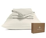 BIOWEAVES Bettlaken aus 100 % Bio-Baumwolle, Fadenzahl 300, GOTS-zertifiziert, für Matratzen bis zu 43,2 cm tiefe Taschen, weiches und seidiges Satingewebe (Twin XL, ungefärbt)