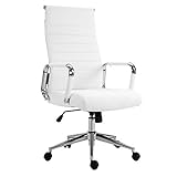 SVITA Elegance Comfort Bürostuhl Kunstleder weiß Schreibtischstuhl D
