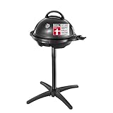 George Foreman Grill 2in1 Elektrogrill: Standgrill & Tischgrill (Innen- & Außennutzung, Balkon & Küche, Ø44,5cm, Temperaturanzeige, Deckel+Cool-Touch Griff, Fettauffangschale, 2400Watt) 22460-56