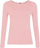 WearAll - Damen T-Shirt Langarm Top - Rosa - 36-38