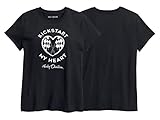 HARLEY-DAVIDSON Damen T-Shirt Tee Shirt Kickstart My Heart Aufdruck Kurzarm Schwarz, S